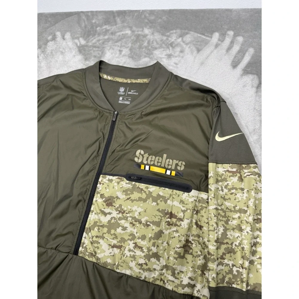 Pittsburg Steelers Nike Jacket Mens 2XL XXL Salute To Service 1/2 Zip Pullover